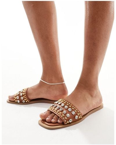 Steve Madden Flat Sandals With Beads - White