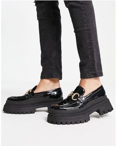 ASOS Chunky Loafers With Snaffle Detail - Black