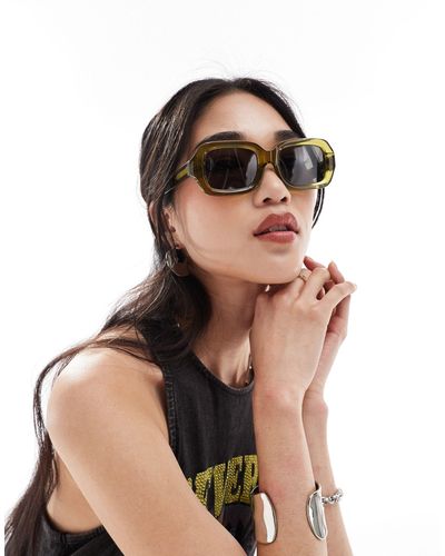 & Other Stories Premium Chunky Rectangle Sunglasses - Black