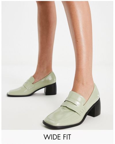 Raid Wide Fit Megna Heeled Loafers - Green