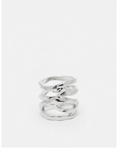 ASOS Wrap Molten Ring - White
