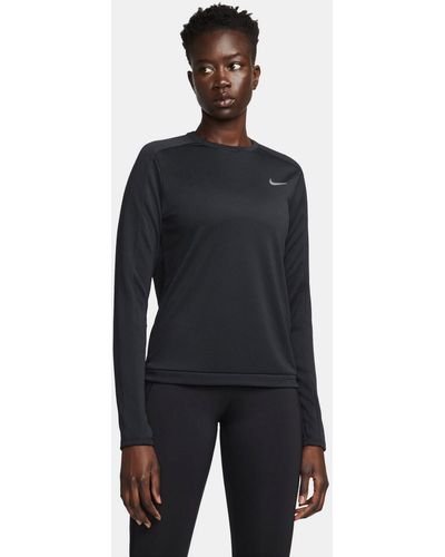 Nike Pacer Crew Neck Long Sleeve Top - Blue