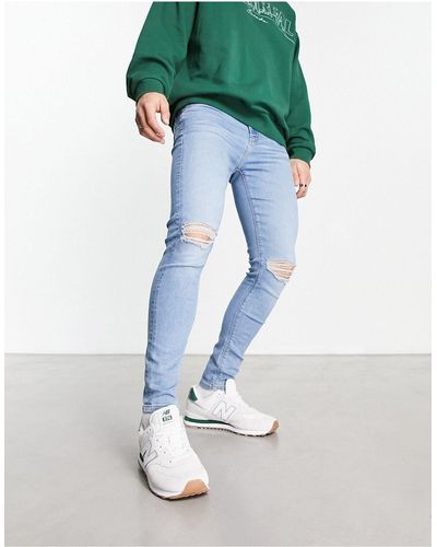 ASOS Spray On Jeans With Power Stretch - Blue