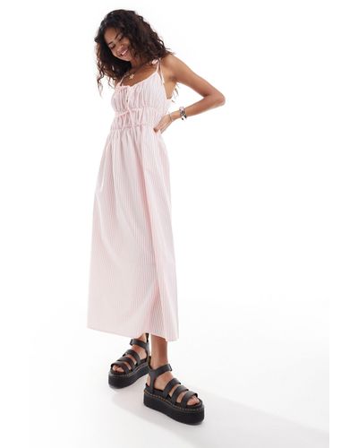 Reclaimed (vintage) Tie Front Maxi Sundress - Pink