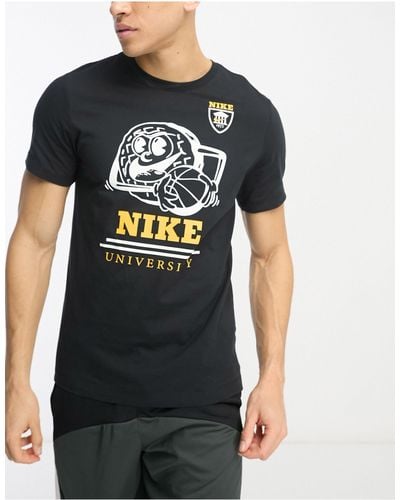 Nike Basketball T-shirt Met Universiteitsprint - Zwart