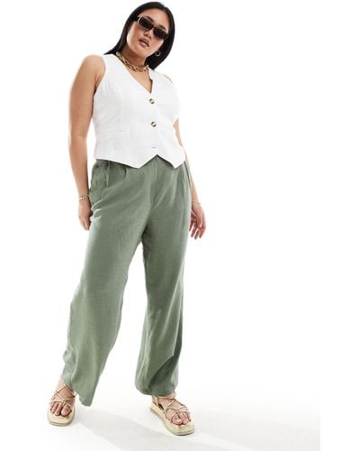 ASOS Asos design curve - pantaloni a vita alta - Verde