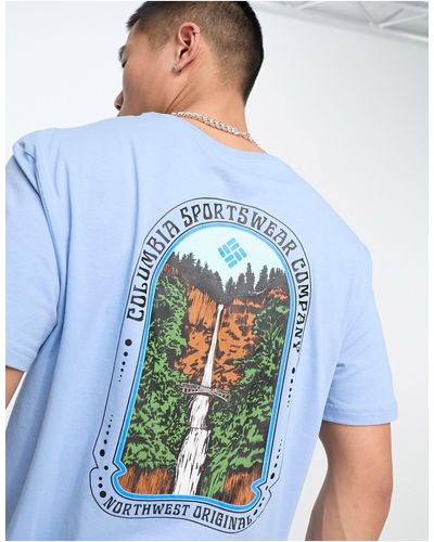 Columbia Cavalry Trail - T-shirt Met Print Op - Blauw
