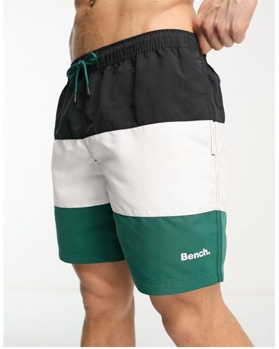 Bench Long Length Colourblock Swim Shorts - Green
