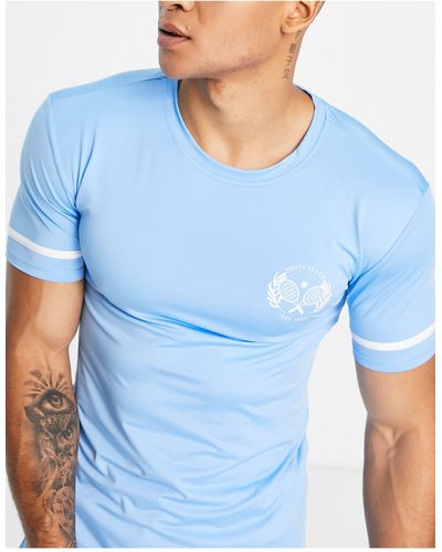 South Beach Tennis - T-shirt - Blauw