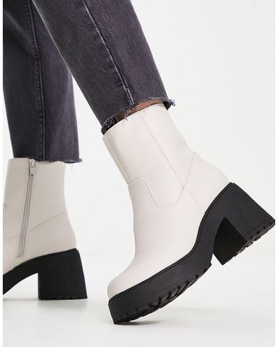 New Look Botas blanco hueso estilo calcetín - Negro