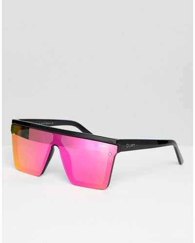 Quay Hindsight Square Sunglasses - Pink