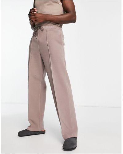 ASOS Pantalon ultra large en moleskine brossée - fauve - Gris