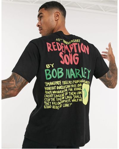 Pull&Bear Bob Marley T-shirt - Black