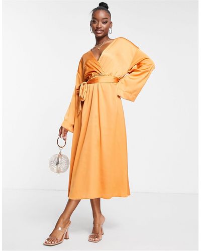 Trendyol Vestido corto color - Naranja