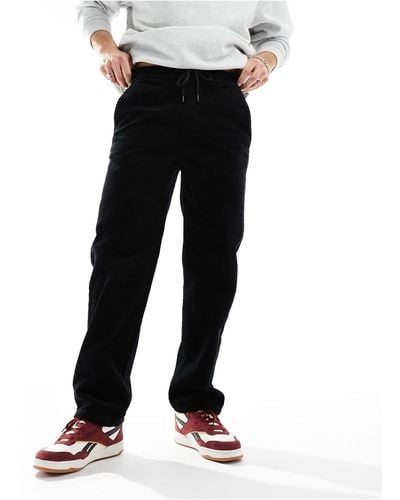 Only & Sons Loose Fit Cord Trouser With Elasticated Waist - Black