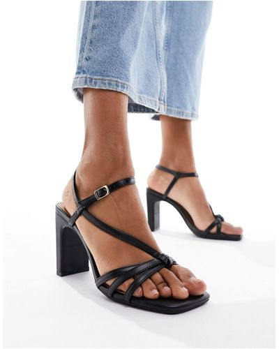 New Look Knot Slim Block Heeled Sandal - Blue