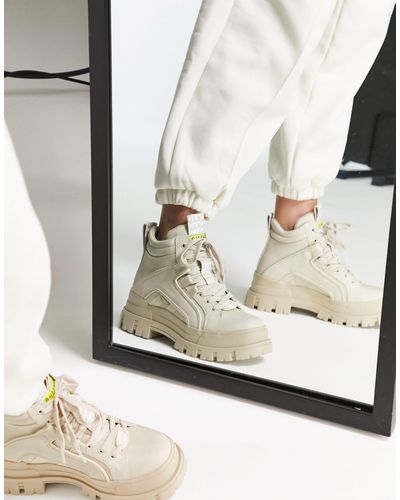 Buffalo – aspha – flache, vegane ankle-boots - Weiß