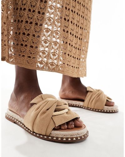 River Island Twisted Flat Sandal - Brown