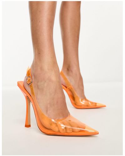 Public Desire Infinity Clear Court Shoes - Orange
