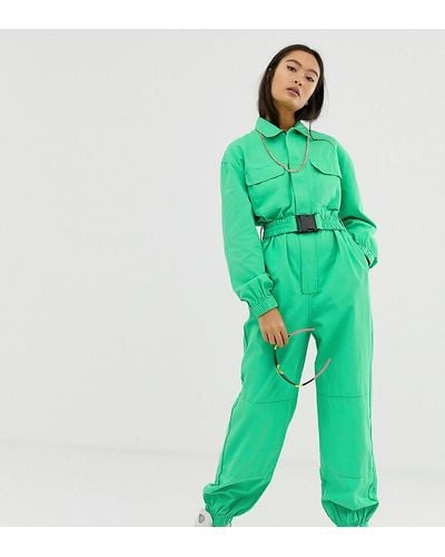 Collusion Twill Boiler Suit - Green