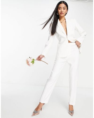 Little Mistress Bridal Tailored Suit Trouser Co-ord - White