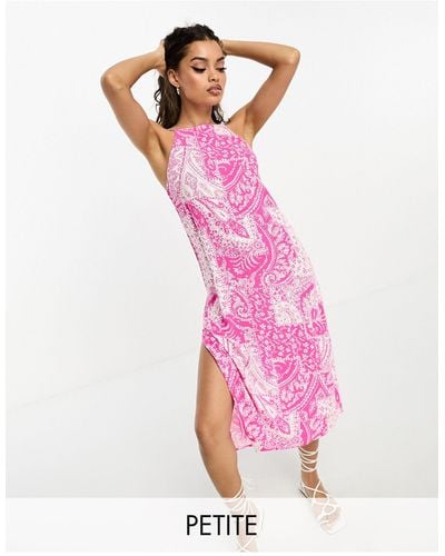 Vero Moda Paisley Cami Midi Dress - Pink