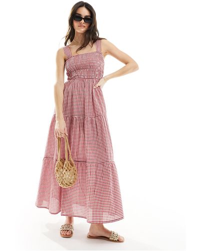 esmé studios Esmee Shir Waist Maxi Beach Summer Dress - Pink