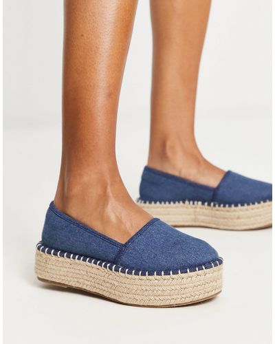 ASOS Journal Flatform Espadrilles - Blue