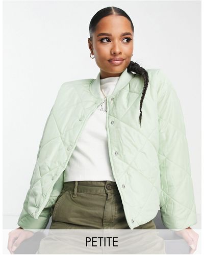 Pieces Quilted Bomber Jacket - Green