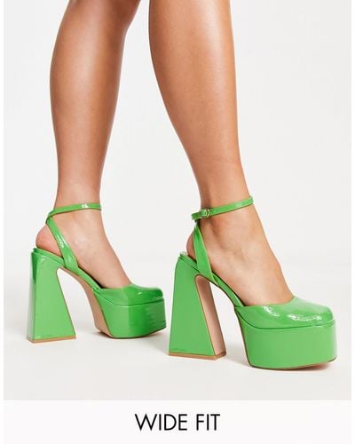 SIMMI Simmi london - adley - chaussures vernies larges à talon et plateforme - Vert