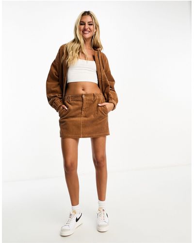 ASOS Cord Pull On Mini Skirt - Brown