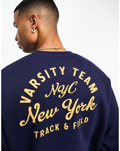 New Look Varsity Print Sweatshirt - Blue