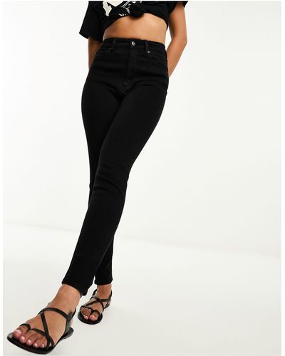 Pull&Bear Skinny Jeans Met Hoge Taille - Zwart