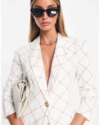 ASOS Nette Linnen Blazer - Wit