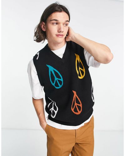 Obey Peaced Knitted Vest - Black