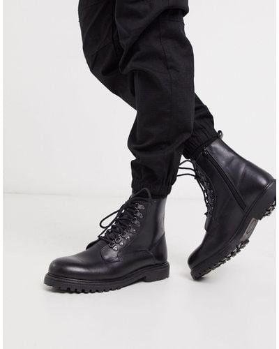 Bolongaro Trevor Chunky Leather Boots - Black