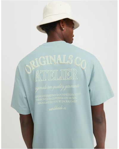 Jack & Jones Oversized Atalier Back Print T-shirt - Blue