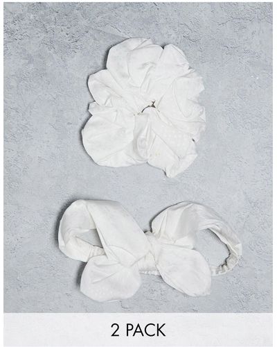 Ted Baker Lilanii Bridal Scrunchie And Hairband Set - Grey