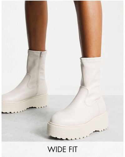 Public Desire Pabla Chunky Sole Ankle Boots - White
