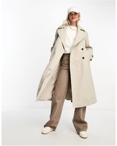 Pull&Bear Trench-coat oversize ceinturé - beige - Neutre