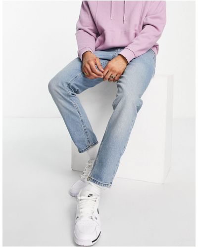 ASOS Tapered Jeans With Dusty Tint - Blue