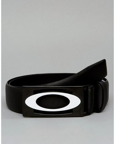 Oakley Golf Pro Leather Belt Logo Buckle In Black
