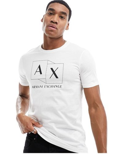 Armani Exchange Boxes Logo Slim Fit T-shirt - White