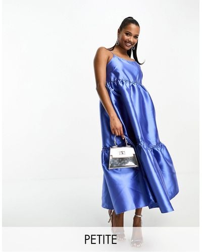 Y.A.S Petite Structured Prom Midi Dress - Blue