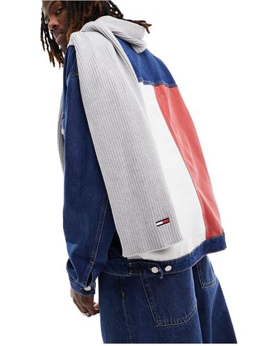 Tommy Hilfiger Sciarpa mélange con logo della bandiera - Blu