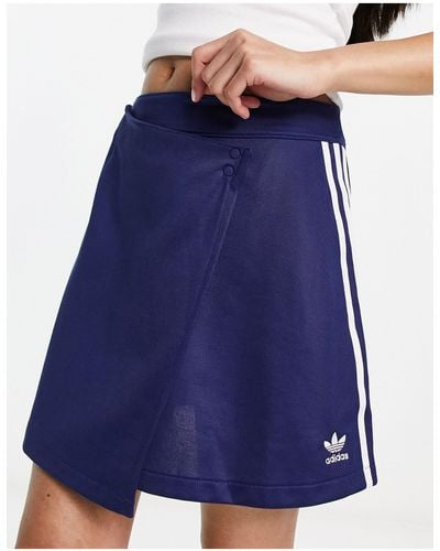 adidas Originals Three Stripe Wrap Skirt - Blue