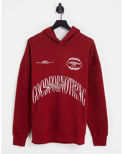 Good For Nothing Oversized Hoodie - Red