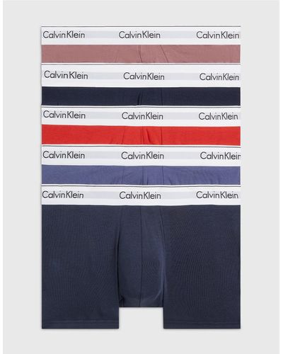 Calvin Klein 5 Pack Trunks - Modern Cotton - Blue