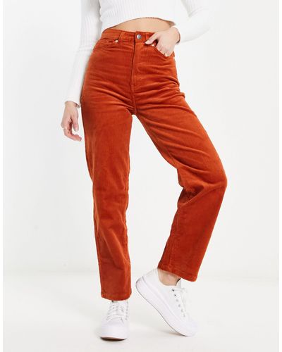 Monki Pantalones color - Rojo