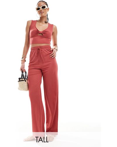 ONLY Wide Leg Trousers - Red